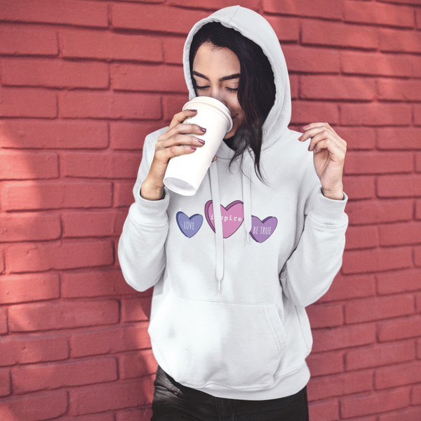 inspire Candy Hearts Unisex Hoodie