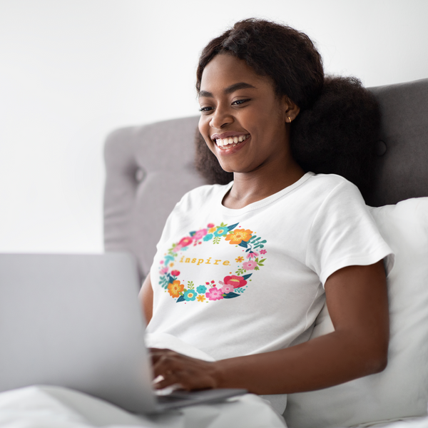 inspire Floral Wreath Women's Short Sleeve T-Shirt
