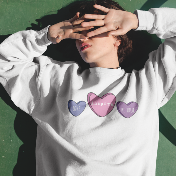 inspire Candy Hearts Unisex Crewneck