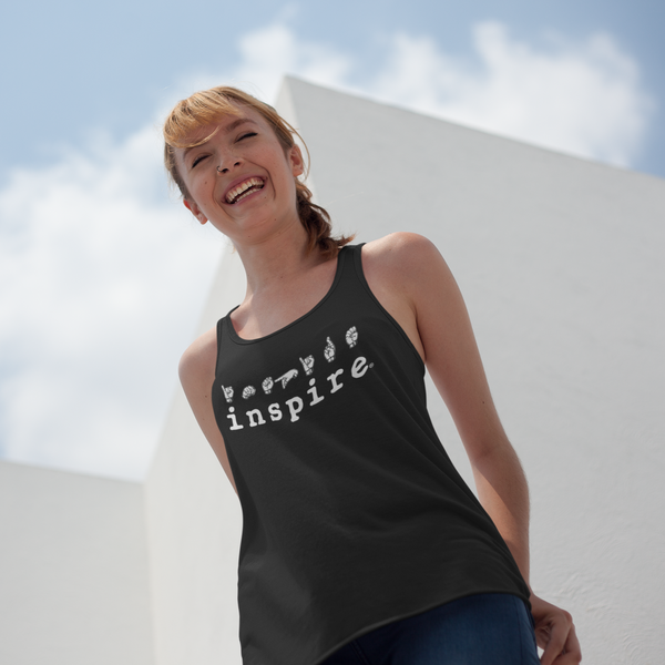 inspire ASL American Sign Language Women's Racerback Tank