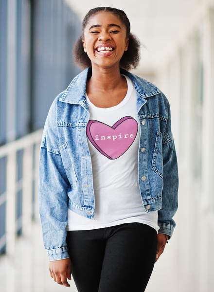 inspire Pink Candy Heart Short-Sleeve Unisex T-Shirt