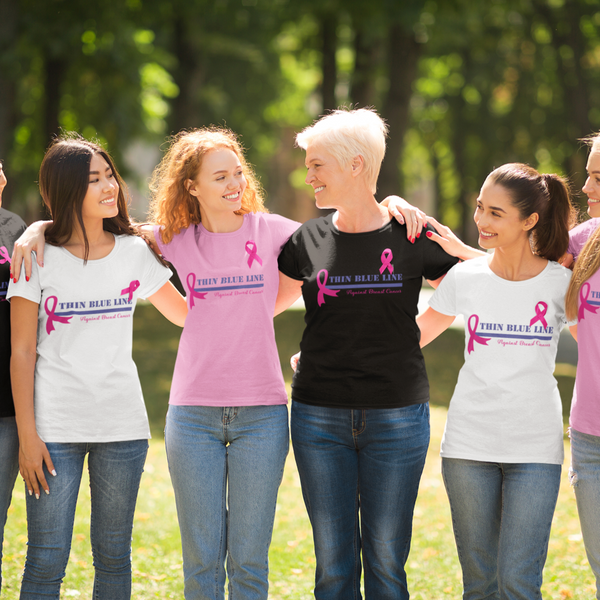 inspire Thin Blue Line Against Breast Cancer Women's short sleeve t-shirt