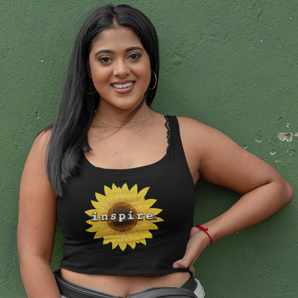 inspire Sunflower Yoga Crop Top