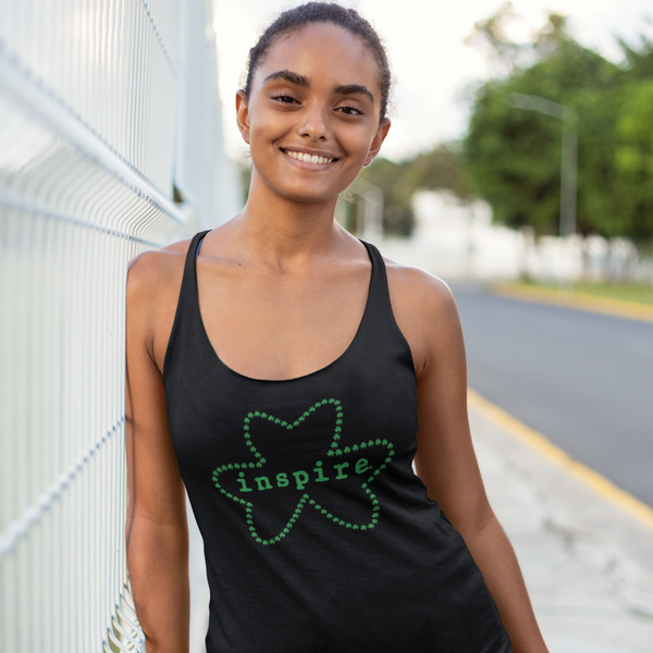 inspire Shamrock Outline Women's Racerback Tank