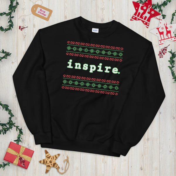 inspire Ugly Christmas Holiday Themed Unisex Crewneck