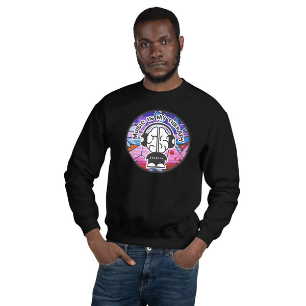 inspire Music Is My Therapy Colored Unisex Crewneck