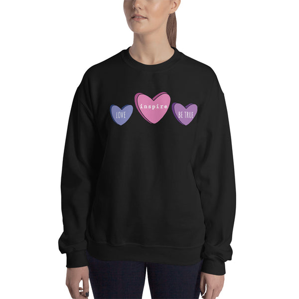 inspire Candy Hearts Unisex Crewneck