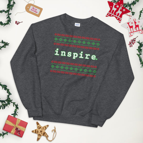 inspire Ugly Christmas Holiday Themed Unisex Crewneck