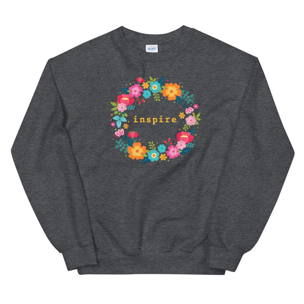 inspire Floral Wreath Unisex Crewneck