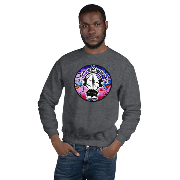 inspire Music Is My Therapy Colored Unisex Crewneck