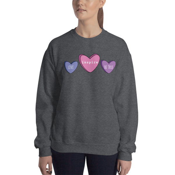 inspire Candy Hearts Unisex Crewneck