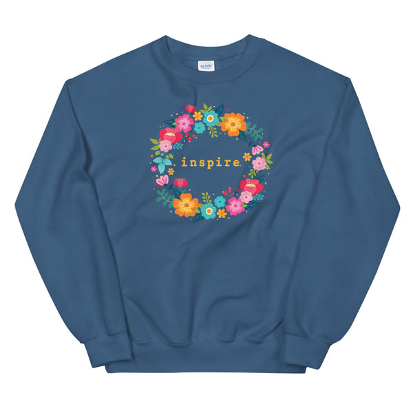 inspire Floral Wreath Unisex Crewneck
