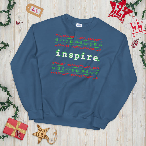 inspire Ugly Christmas Holiday Themed Unisex Crewneck