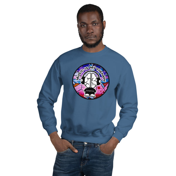 inspire Music Is My Therapy Colored Unisex Crewneck