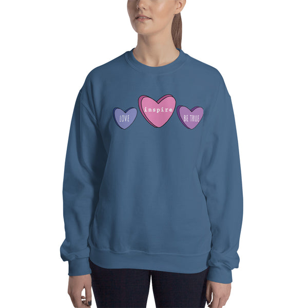 inspire Candy Hearts Unisex Crewneck