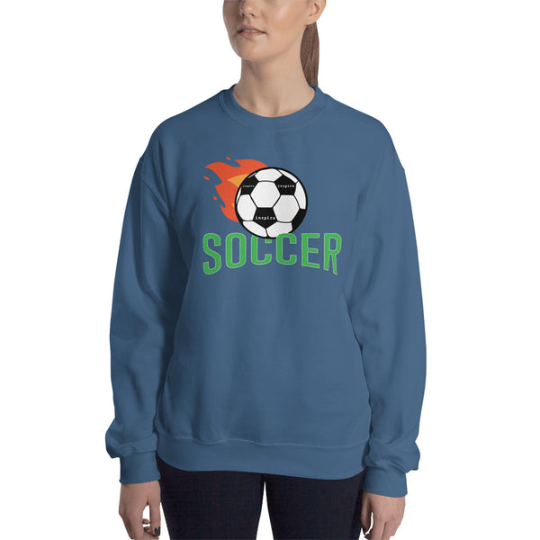 inspire Soccer Ball Flamin' Unisex Crewneck