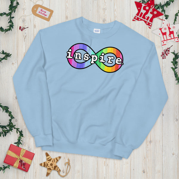 inspire Neurodiversity Awareness Rainbow Infinity Unisex Crewneck