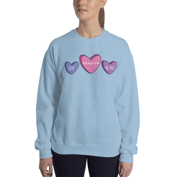 inspire Candy Hearts Unisex Crewneck