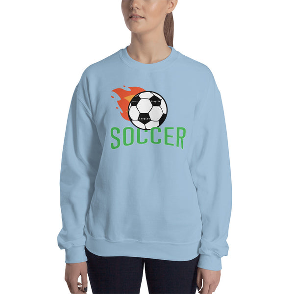 inspire Soccer Ball Flamin' Unisex Crewneck