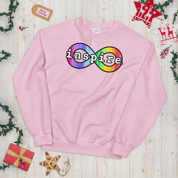 inspire Neurodiversity Awareness Rainbow Infinity Unisex Crewneck