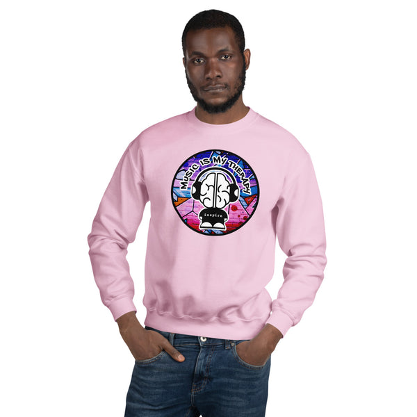 inspire Music Is My Therapy Colored Unisex Crewneck