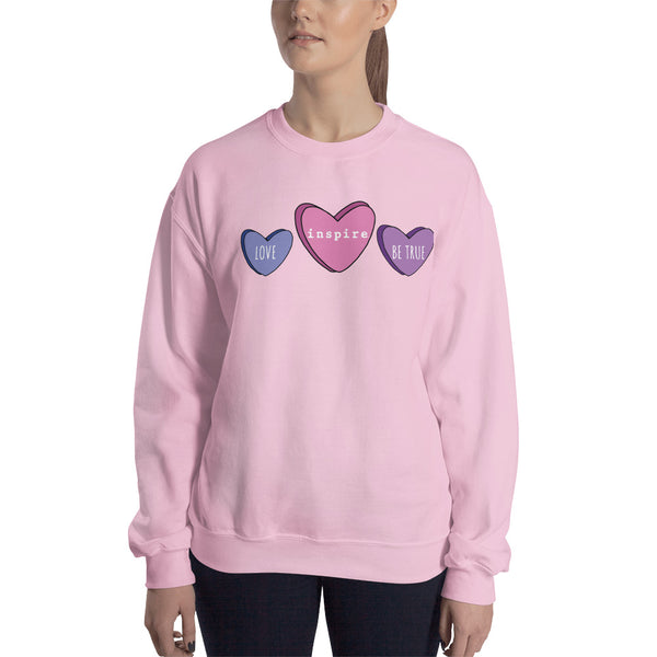 inspire Candy Hearts Unisex Crewneck
