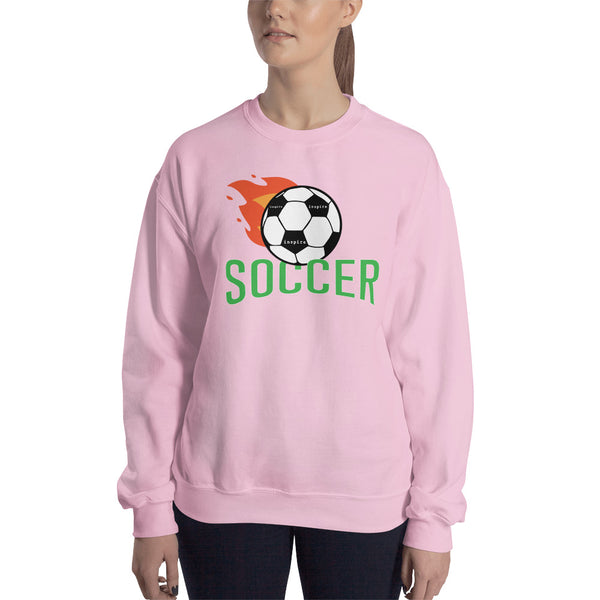 inspire Soccer Ball Flamin' Unisex Crewneck