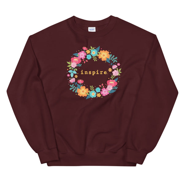 inspire Floral Wreath Unisex Crewneck