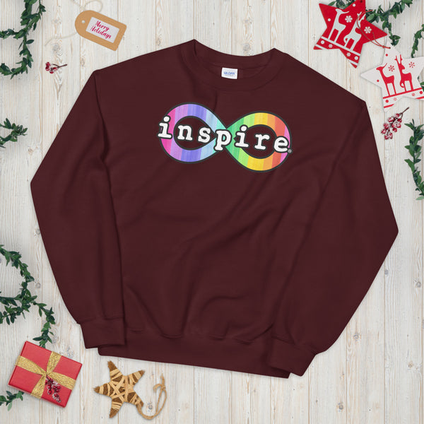 inspire Neurodiversity Awareness Rainbow Infinity Unisex Crewneck