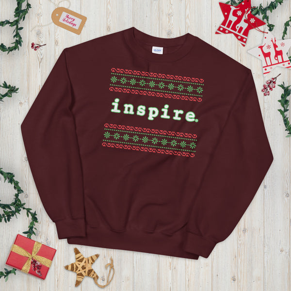 inspire Ugly Christmas Holiday Themed Unisex Crewneck