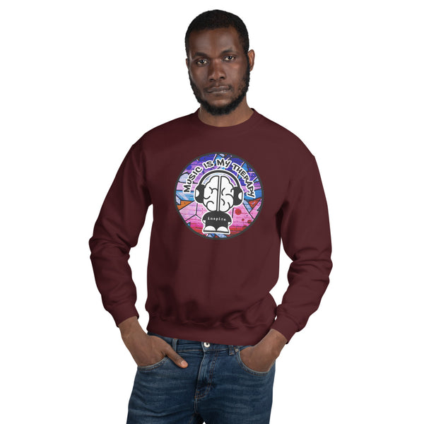 inspire Music Is My Therapy Colored Unisex Crewneck