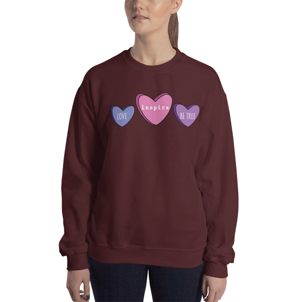 inspire Candy Hearts Unisex Crewneck