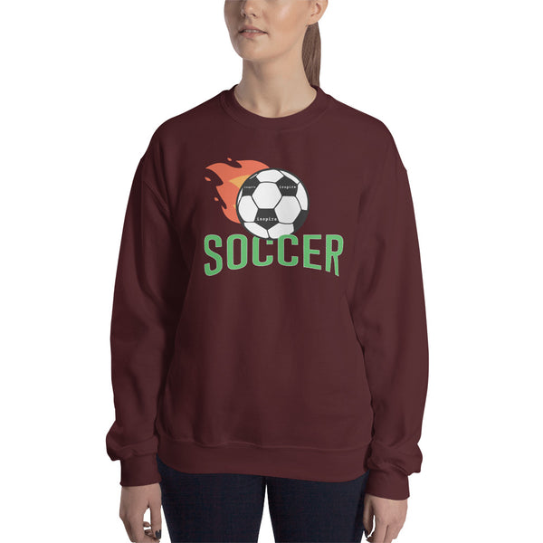 inspire Soccer Ball Flamin' Unisex Crewneck