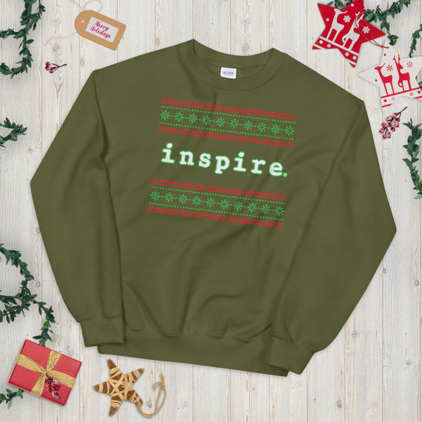 inspire Ugly Christmas Holiday Themed Unisex Crewneck