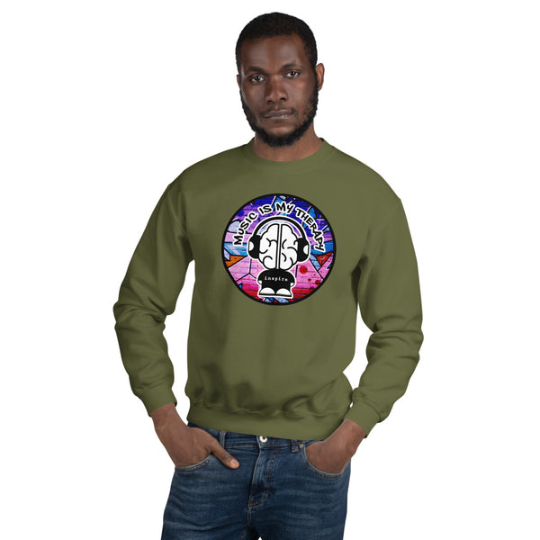 inspire Music Is My Therapy Colored Unisex Crewneck