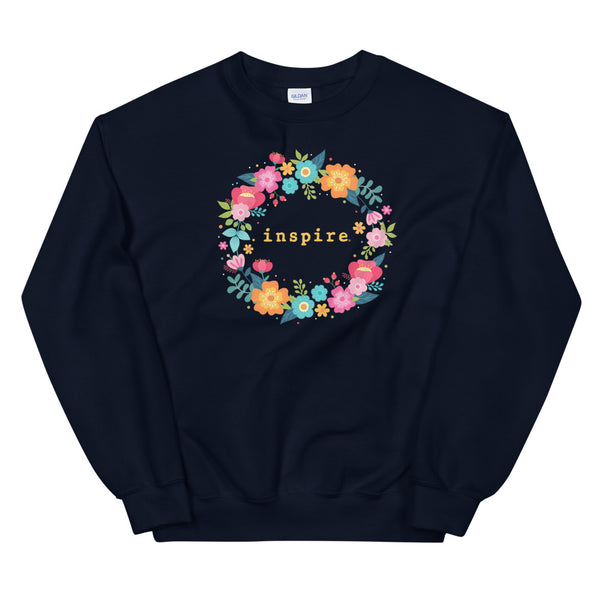inspire Floral Wreath Unisex Crewneck