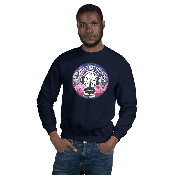 inspire Music Is My Therapy Colored Unisex Crewneck