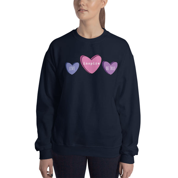 inspire Candy Hearts Unisex Crewneck