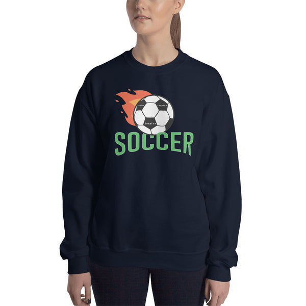 inspire Soccer Ball Flamin' Unisex Crewneck