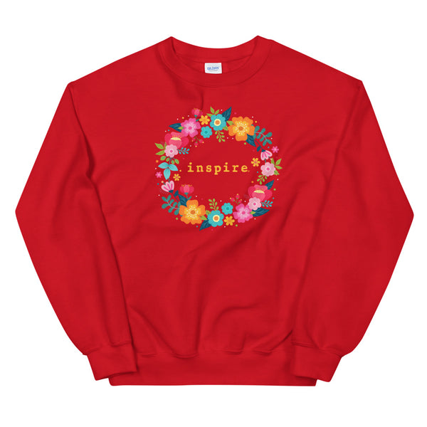 inspire Floral Wreath Unisex Crewneck