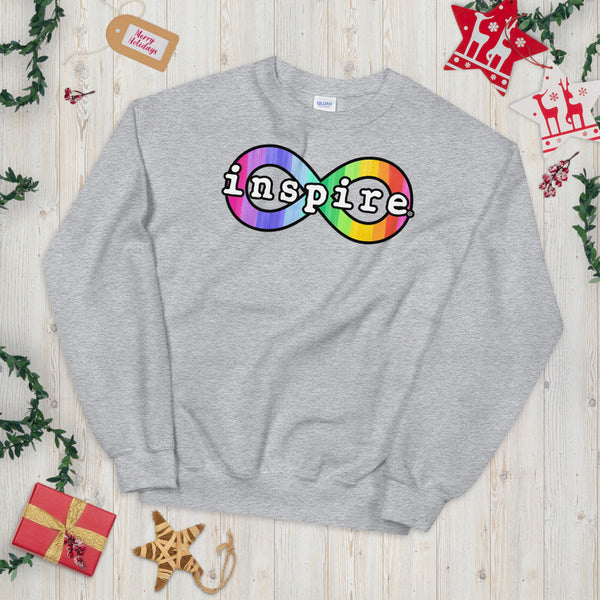 inspire Neurodiversity Awareness Rainbow Infinity Unisex Crewneck