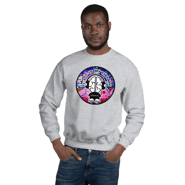 inspire Music Is My Therapy Colored Unisex Crewneck
