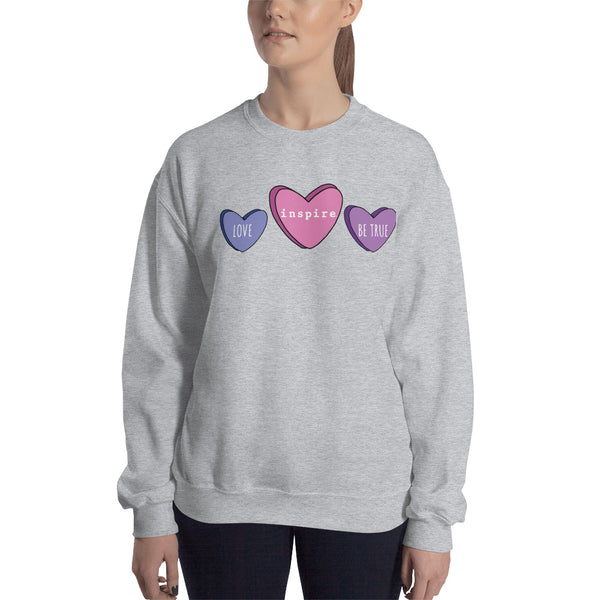 inspire Candy Hearts Unisex Crewneck