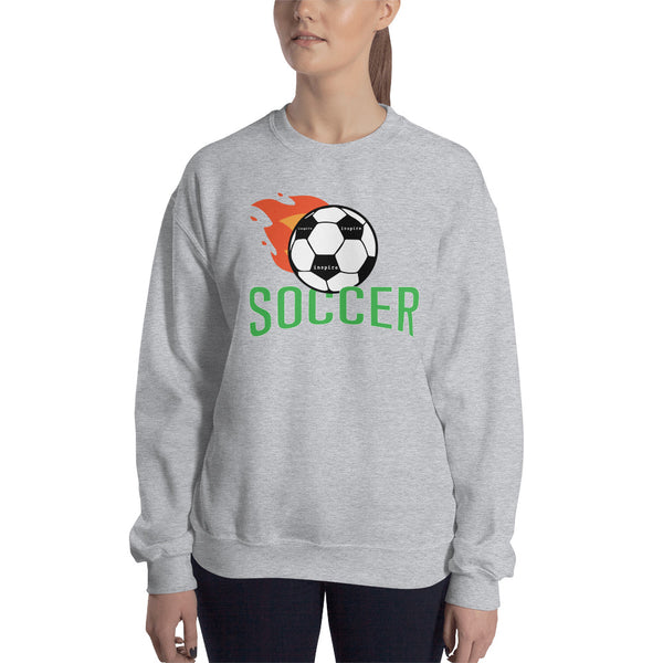 inspire Soccer Ball Flamin' Unisex Crewneck