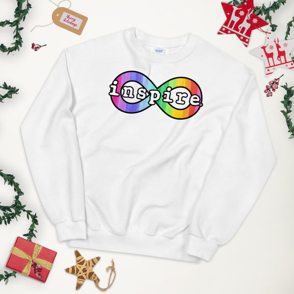 inspire Neurodiversity Awareness Rainbow Infinity Unisex Crewneck