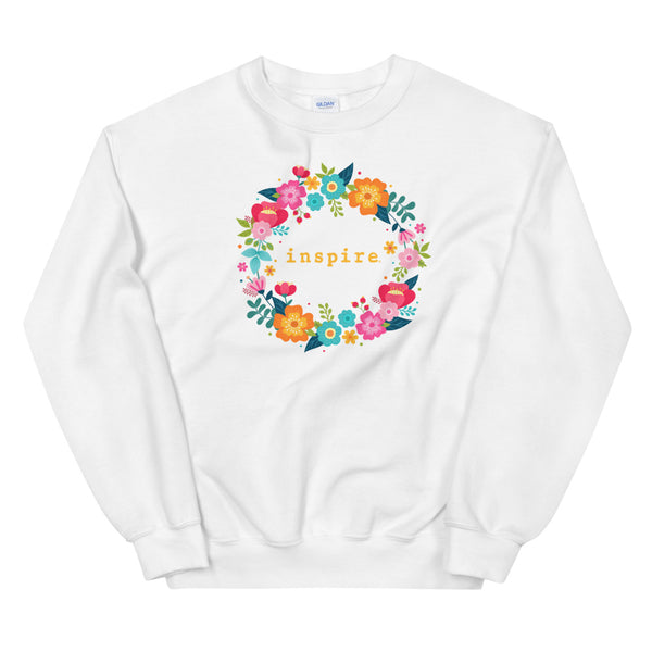 inspire Floral Wreath Unisex Crewneck