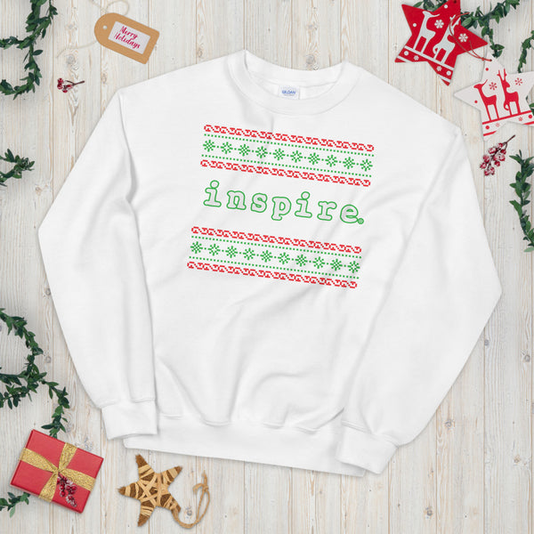 inspire Ugly Christmas Holiday Themed Unisex Crewneck