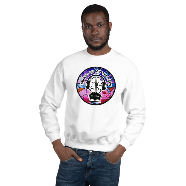 inspire Music Is My Therapy Colored Unisex Crewneck