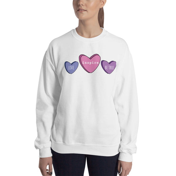 inspire Candy Hearts Unisex Crewneck