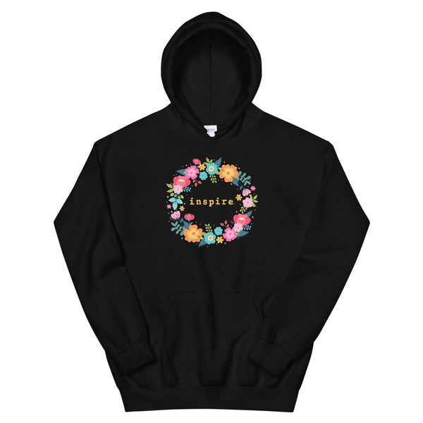 inspire Floral Wreath Unisex Hoodie
